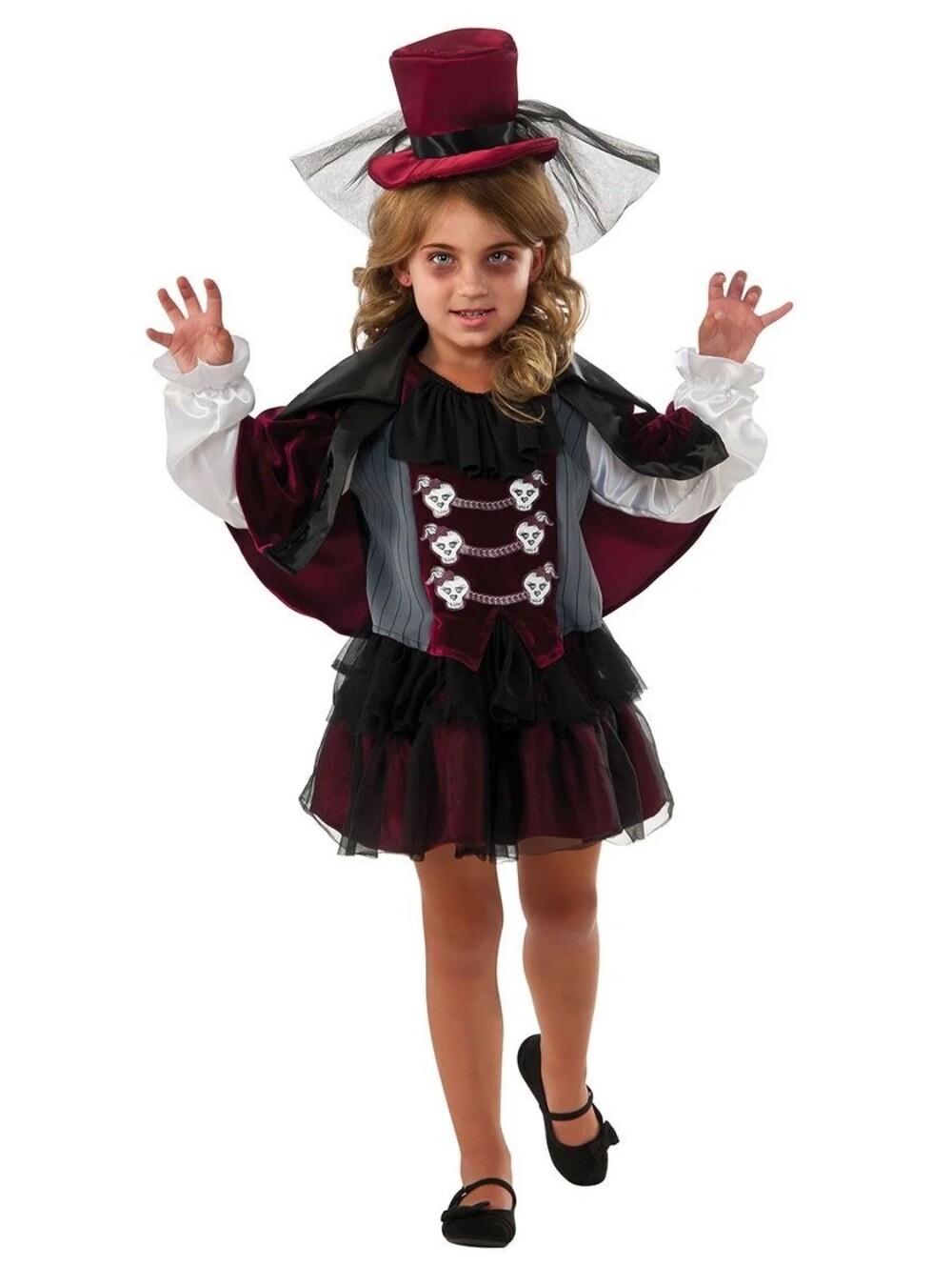 Rubie's Little Vampire Costume Girls Size Medium Maroon Black Gothic Halloween